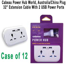 Poac1835 Cabeau Power Hub World-australia/china Plug-extension Cable Usb Ports Case Of 12