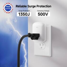 Cable Matters 810115181712 2 Pack 1350 Joules Single Outlet Surge Protector For Tv Pc Xbox