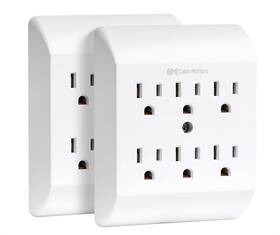 Cable Matters 810115185314 Etl Listed 2-pack 6 Outlet Extender Wall Tap 15a/1875w Multi P