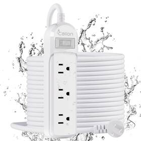 Ipx6 Calionltd 749749254601 Outdoor Power Strip Weatherproof - Waterproof 24.6ft Extension Cord 3 Wi