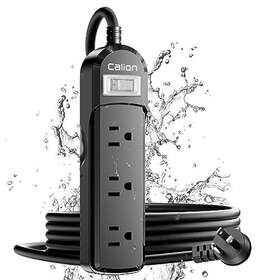 Calionltd 755642595161 Outdoor Power Strip Weatherproof 6.6 Ft Extension Cord 3 Waterproof Outl