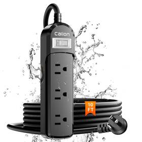 Ipx6 Calionltd 768502357663 Outdoor Power Strip Weatherproof 10 Ft Sjt 16awg Extension Cord 3 Wide O