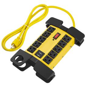 10ops Cccei Heavy Duty Power Strip With Usb Ports Garage 10 Outlets Surge Protector 2700
