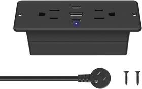 Cccei 445044422440 Recessed Power Strip With Outlet And Usb C Ports Furniture Flush Mount