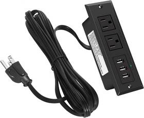 Cccei 445051144144 Furniture Recessed Power Strip Desk Outlet With 3.1a Max Usb In Confe
