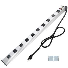 Cccei 652054916181 10 Outlet Plugs Heavy Duty Metal Power Strip Aluminum Workshop Socket With 4ft