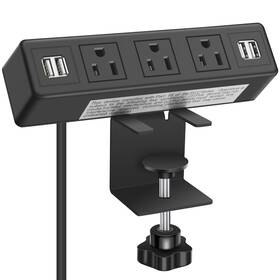 Cccei 681413057036 3 Ac Outlet Desk Clamp Power Strip Mount Usb Charging Station Remo