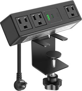 Cccei 705353245923 45w Usb-c Clamp Power Strip 3 Outlets Fast Charging For Home Office Desktop
