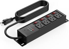 An-b44-20 Cccei Heavy Duty Surge Protector Power Strip 20 Amp Individual 20ft Black