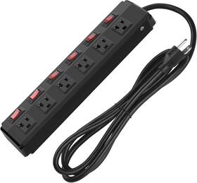 Cc15a-6os6-02 Cccei Metal Power Strip Individual Switches 6 Outlets Heavy Duty 10ft Black