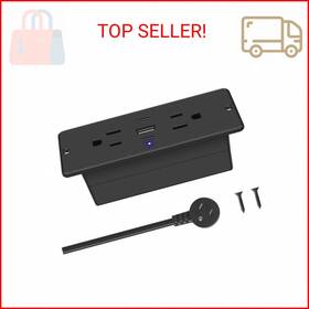 Cccei Ex-d102-37 Recessed Power Strip With Outlet And Usb C Ports Furniture Flush Mount Po