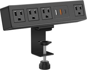 Jn02-04-08d Cccei Desk Clamp Power Strip With Usb-a And Usb-c Ports 6ft Black 20w