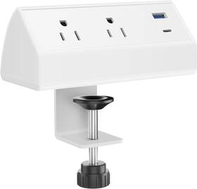 M200-wh Cccei Desk Clamp Power Strip With Outlets And Usb Ports Fast 6ft White 20w
