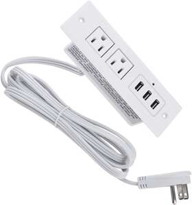 S023 Cccei Furniture Recessed Power Strip With Flat Plug Desk Assorted Colors