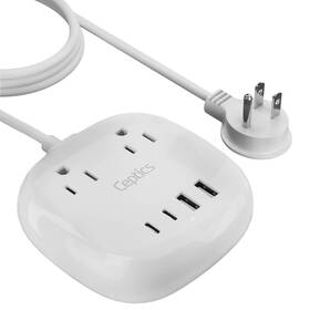Ceptics 850021323042 Usb Power Strip - Surge Protection Small And Compact Travel Size Grounded D