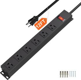 Cfmaster 445036414460 Power Strip With 6ac Outlets Wide Spaced And 14awg Cord Wall Mount Outlet