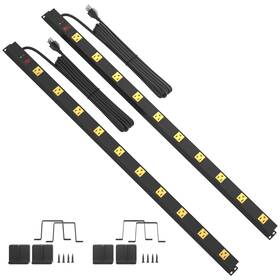 Cfmaster 708436085348 10 Outlet Power Strip Surge Protector Long Metal Wide Spaced Garage Industri