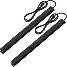2100 Cfmaster 708436085522 12 Outlet Long Power Strip Surge Protector With Joules 6ft Cord