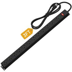 2100 Cfmaster 769083962628 12 Outlet Long Power Strip Surge Protector With Joules 3ft Cord Wi
