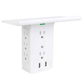Cfmaster 791360351511 Socket Wall Shelf-10 Port Surge Protector Outlet 8 Electrical Ex
