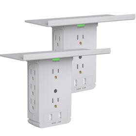 Cfmaster 791360351603 Socket Wall Shelf-10 Port Surge Protector Outlet 8 Electrical Ex