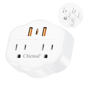 Oe201cu-us Chicnod 5-in-1 Outlet Extender With 2 Ac Outlets Usb 1 Usb-c - Wall Plug