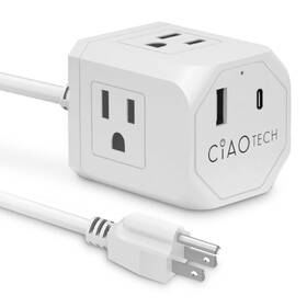 Ciao Tech 194162001866 Extension Cord - Portable And Compact With Multiple Outlets