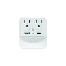 Ciao Tech 194162005635 2 Outlet Extender With 1 Usb-a And Usb-c White Led Light - Multi Plug Ou