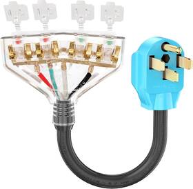Gac50a20-4 Circlecord Etl Listed 50 Amp To 110v Rv/generator Distribution Adapter Blue