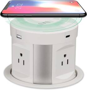 Cixi Mingye Communlcating And Electronic Co. Ltd. 744110848083 Pop Up Outlet Wireless Charger Power Strip Surge Protector With Usb Ports