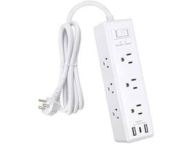 Clear Power 810079580842 9-outlet Strip With 3 Usb Ports 1 Usb-c