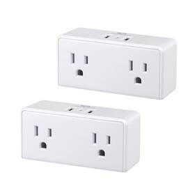 Clear Power 810079580897 2-outlet Wall Tap With 3 Usb Ports 1 Usb-c Multi Plug Outlet Extender W