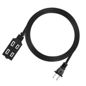 1240-cf Cmple 3-outlet Indoor Extension Power Cord With Protection Outlet Cover 6 Feet Black