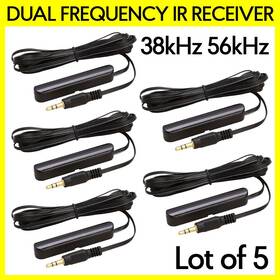 S-1178 Cmple 5 Pcs Ir Receiver Cable Dual Frequency 3.5mm For Infrared Signal Extender System