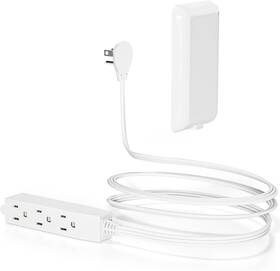 Mps-w002 Co. Ltd Flat Plug Power Strip 3ft - Ultra Thin Extension Cord White Wall Outlet Extender