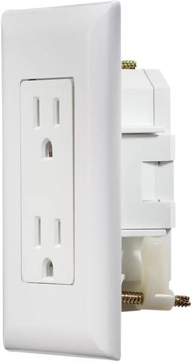 S811 Collection 744110699746 Self Contained Dual Outlet With Cover Plate White Ac Electrical