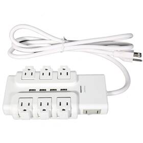 Bn3820 Color Tree Power Strip Surge Protector Outlet Extender - With 4 Usb Ports And 6 Outlets White
