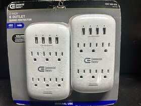1007885826 Commercial Electric 6 Outlet Surge Protector 2 Pack