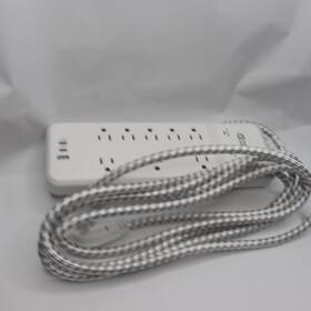 1012411610 Commercial Electric 8-outlet Surge Protector White 12-ft Braided Cord