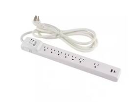 Commercial Electric 313044083039 6 Ft. 7-outlet Surge Protector With Usb In White-almost New Commercial Electric 313044083039 6 Ft. 7-outlet Surge Protector With Usb In White-almost New