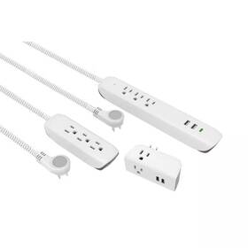 Commercial Electric 313057478488 4 Ft. Multiple Outlet And Wall Mounted Surge Protector Set 3-pack