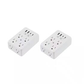 2-usb-c Commercial Electric 313088164121 6-outlet Wall Mounted Surge Protector With 2-usb-a And White 2-pack