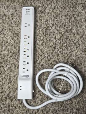 Commercial Electric 649532934959 6 Ft. 7-outlet Surge Protector With Usb In White