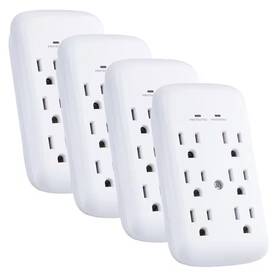 Commercial Electric 705353022531 6-outlet Wall Mounted Surge Protector White 4-pack