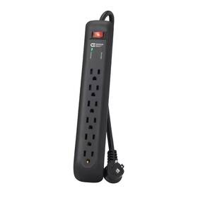 Commercial Electric 705353225185 8 Ft 6-outlet Surge Protector Power Strip 1000 Joule Led Indicator Black