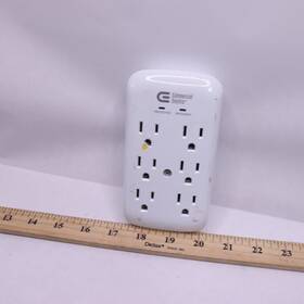 Commercial Electric 818897010756 6-outlet Wall Mounted Surge Protector 125v 15a White