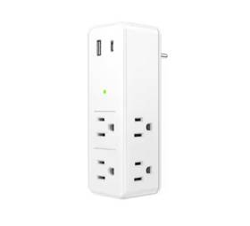 Commercial Electric 970670970948 500 Joules Swivel Adapter Surge Protector With Usb A And C