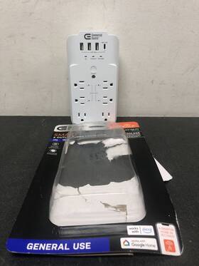 La-12a Commercial Electric Surge Protector With 4 Usb Ports White Powered By Hu