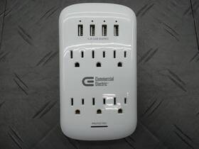 La-9a-11 Commercial Electric 6-outlets 4 Usb Surge Protector Used