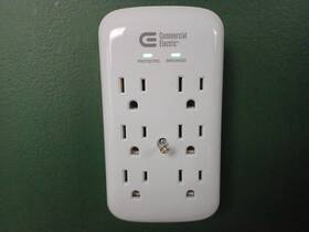 La-9a-8 Commercial Electric Wall Mounted Surge Protector White 6-outlet 15amp 125v